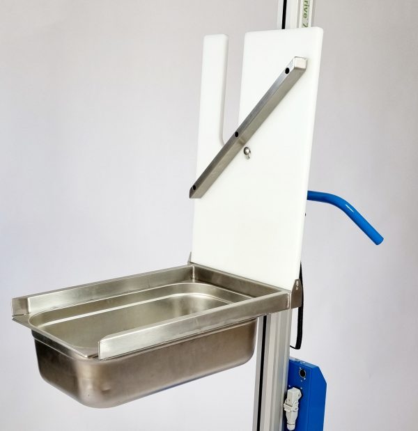 Lift cart 70E - GN 1 1 fork and foldable platform disc with milk outlet 575x380x57 mm white polyethylene.
